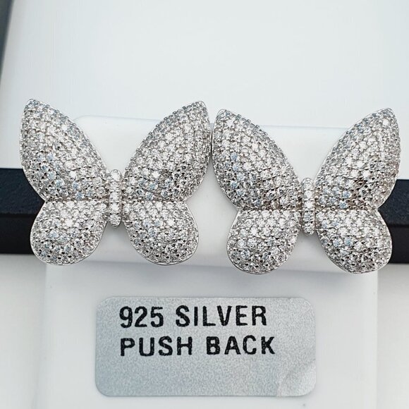 925 Sterling Silver Cubic Zircon Earrings, UU1P7A7113